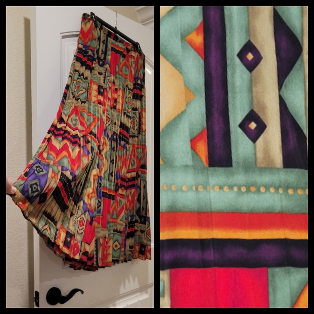 Coldwater Creek Multicolor Geometric Skirt Small - Picture 3 of 6